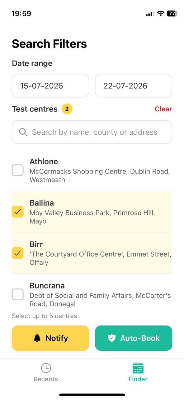 BookDriving app hero screen